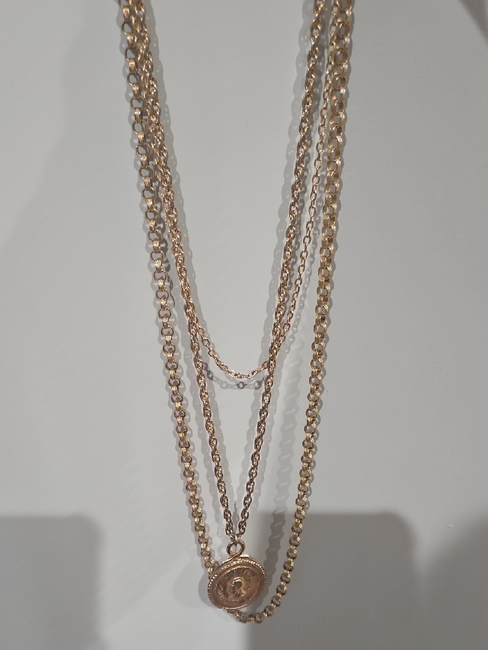 Gold Layered Coin Pendant Necklace - Women Jewelry